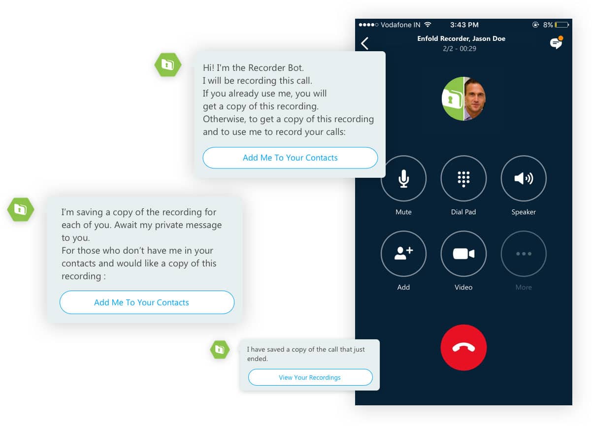 Conversational interface supported by the chatbot