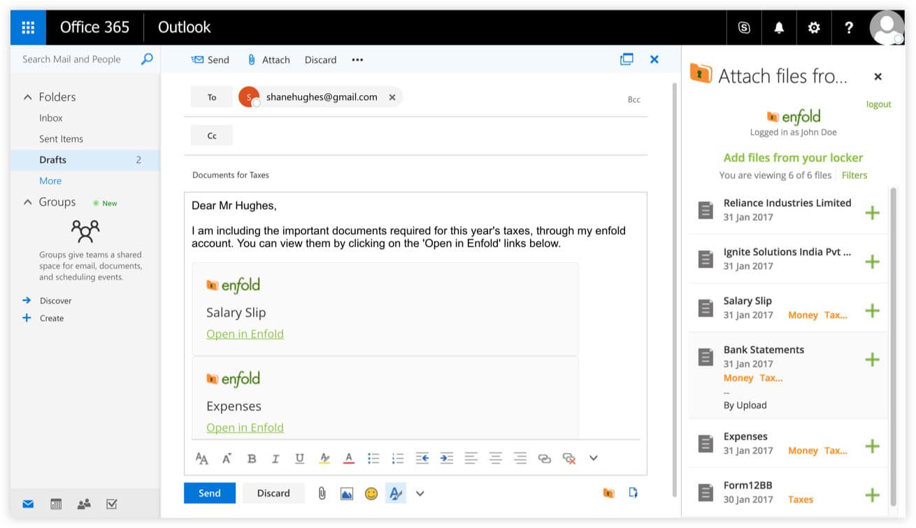 Integrating Enfold with MS Office 365 and Outlook