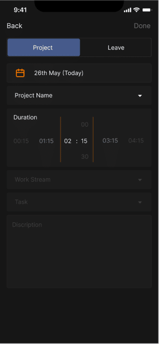 Innovative duration picker as an inline horizontal and vertical selector